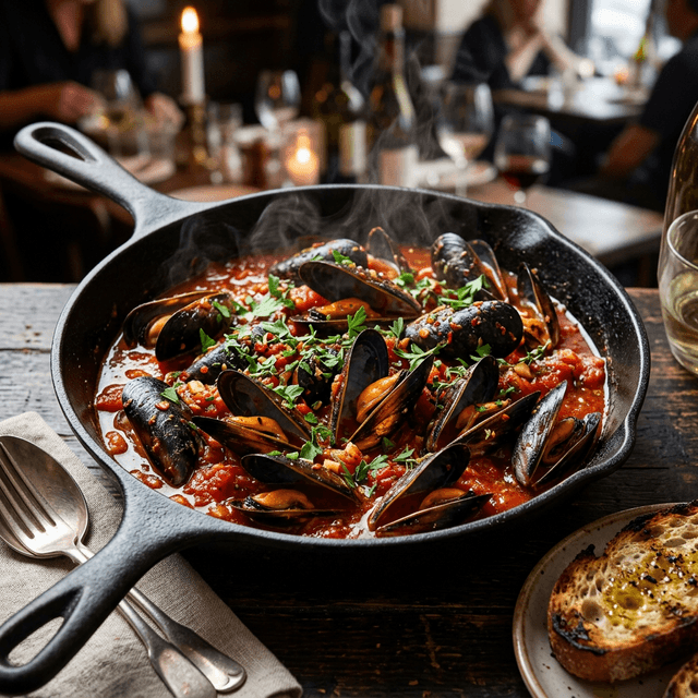 Mussels in tomato garlic sauce